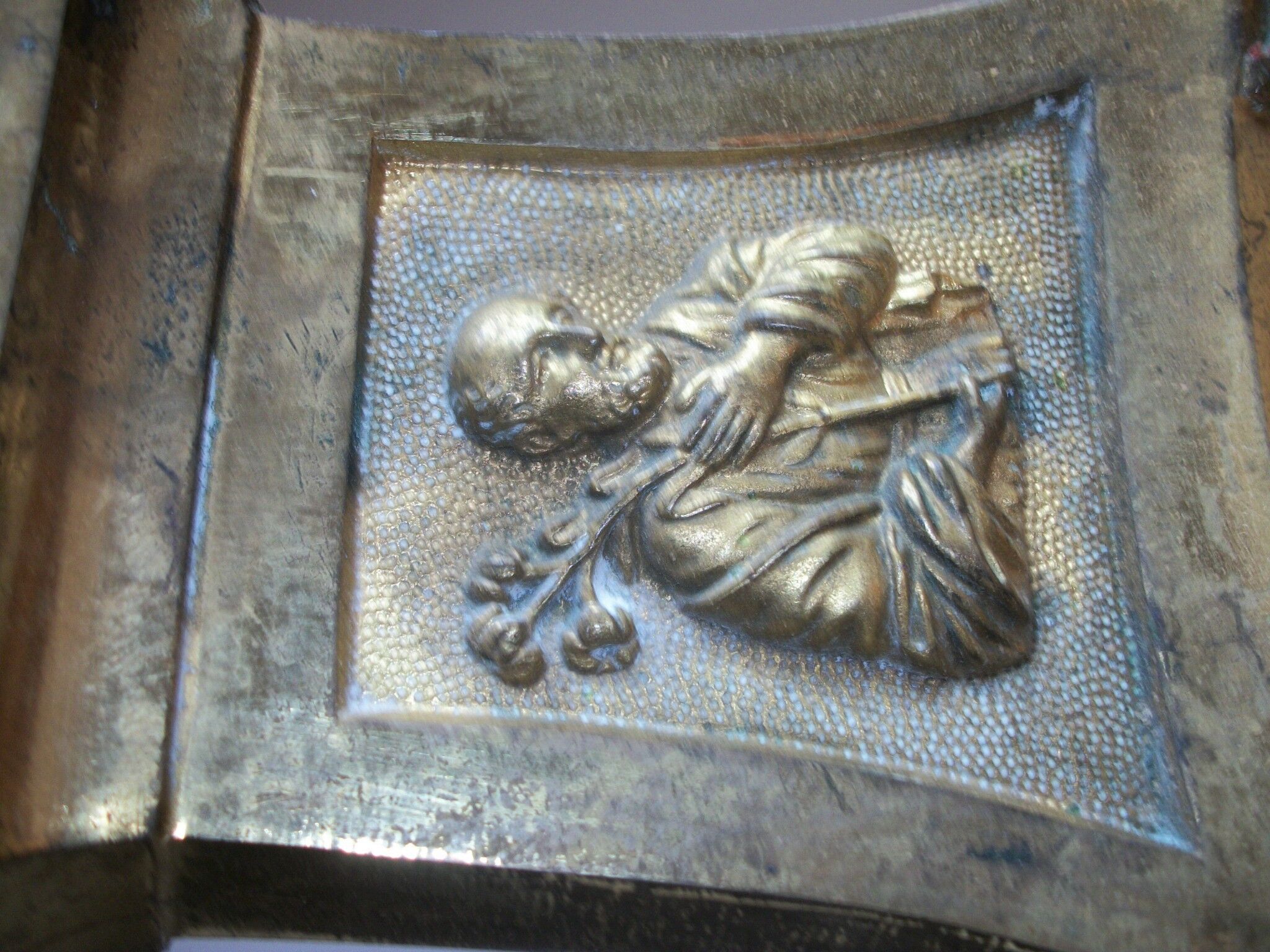 Brass church candle pique