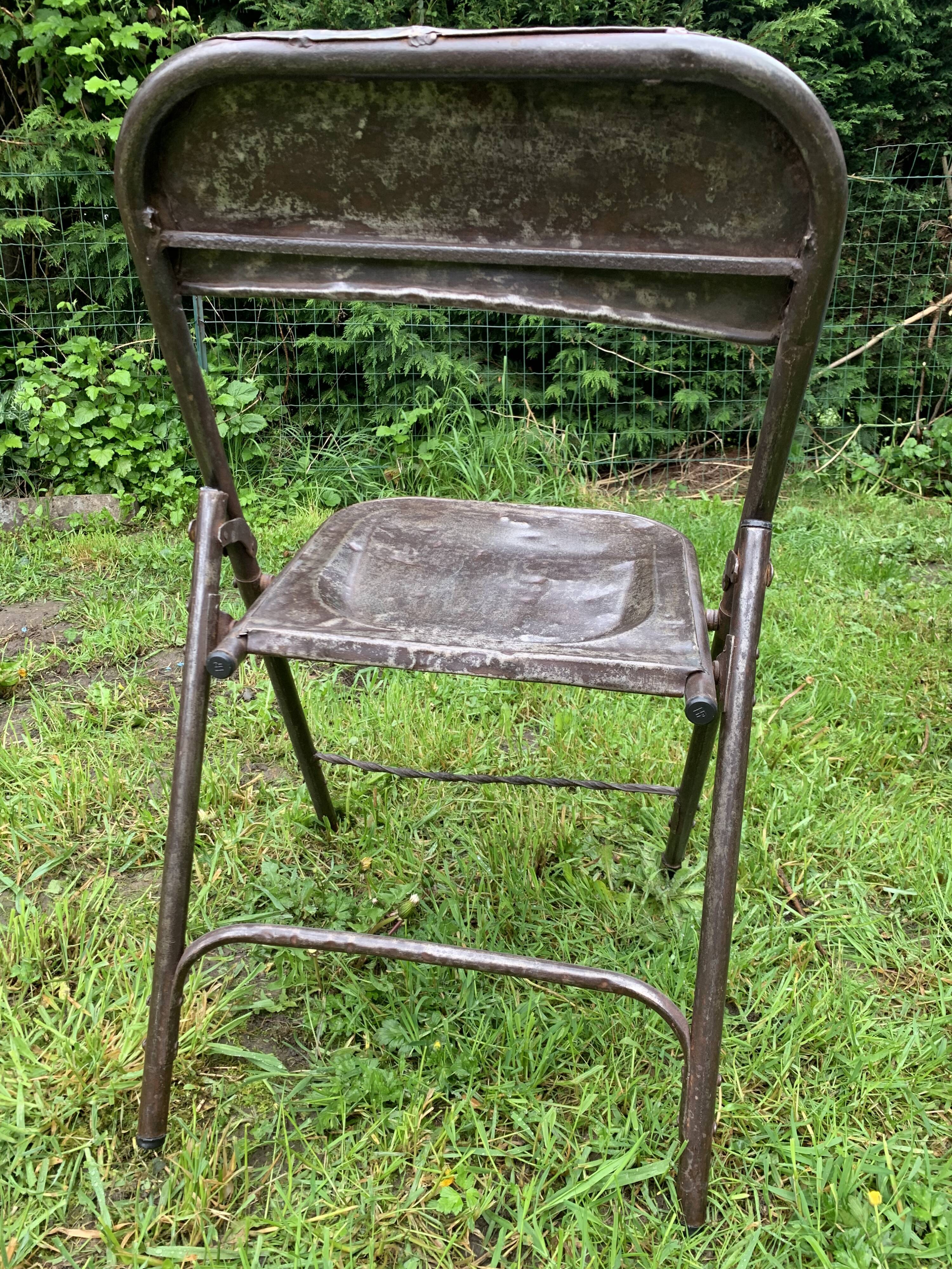 Folding metal chairs