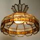 Beautiful large heavy 1960s Italian PoliArte glass ceiling lamp | Ø 52cm