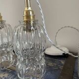 Set of three glass pendant lights of Scandinavian origin