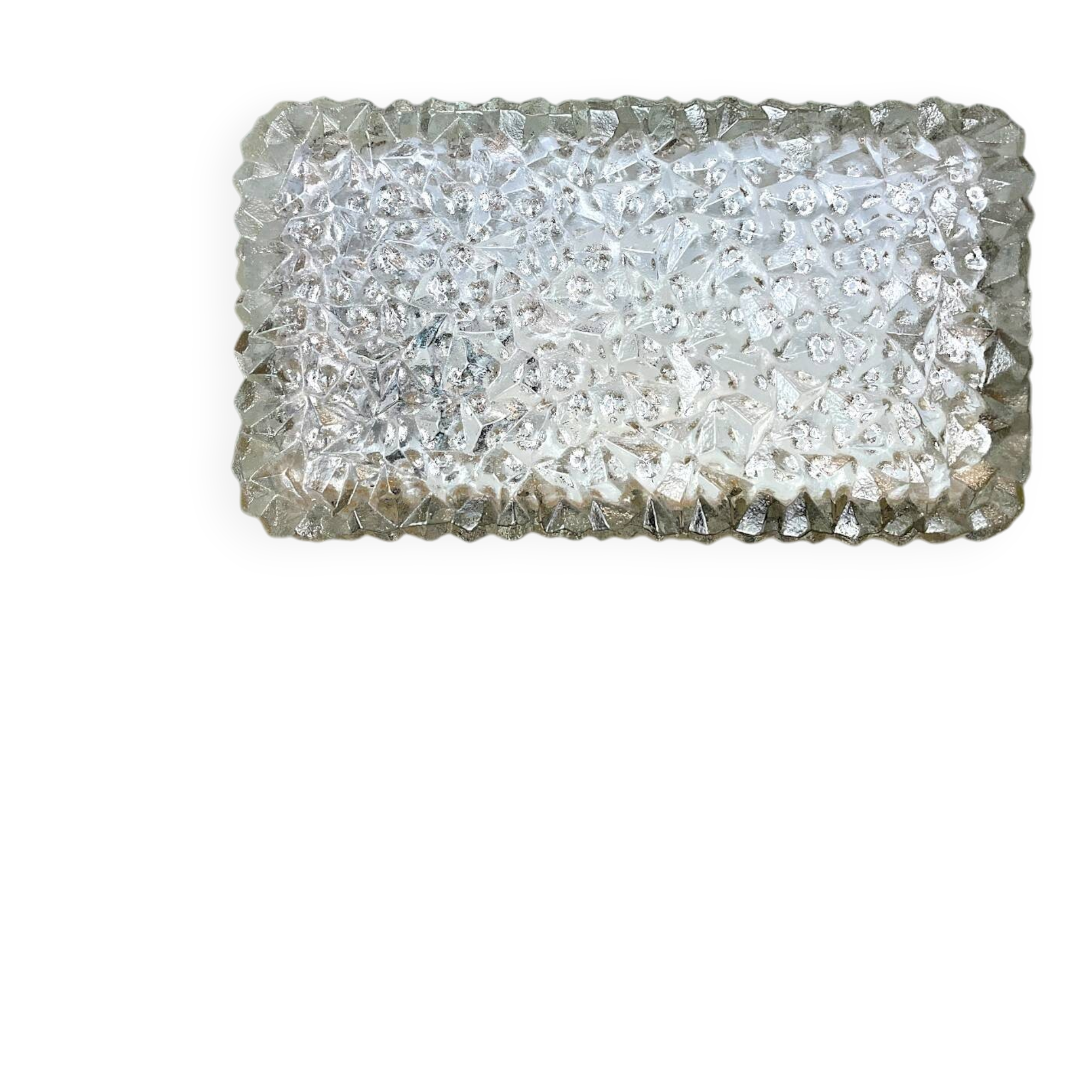 Rectangular glass flush mount ceiling or wall light