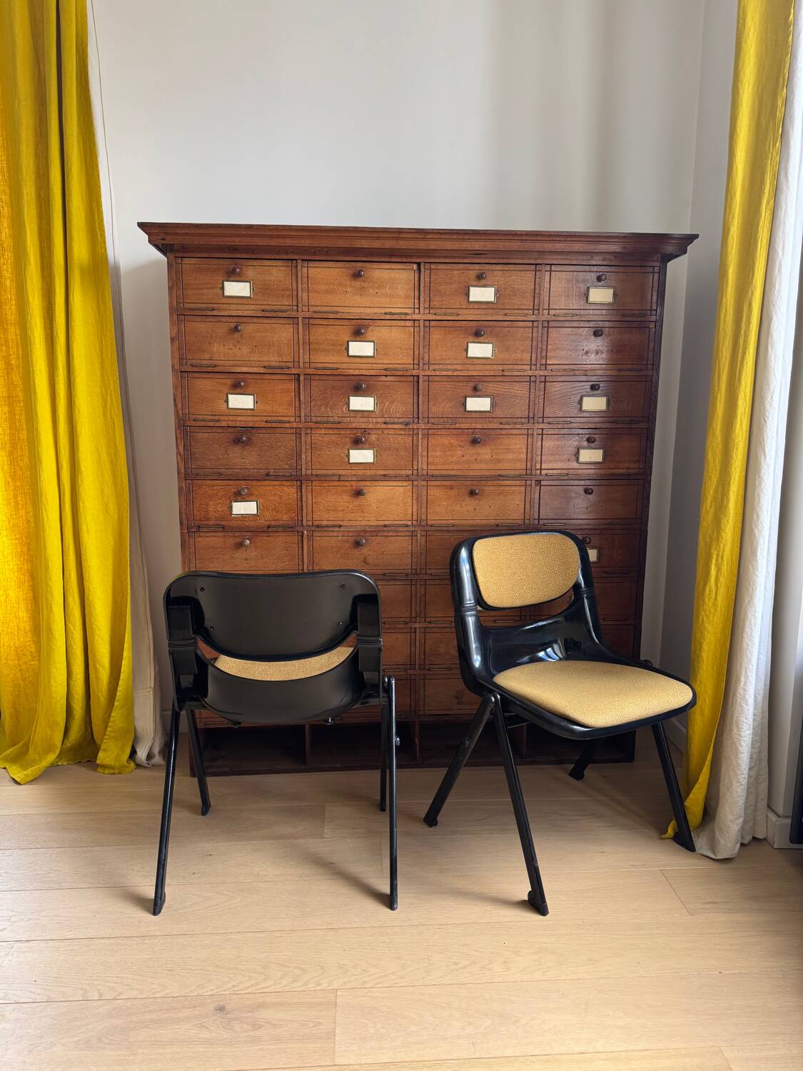Black back chairs by G. Piretti & E. Ambas, Italy, 1980s