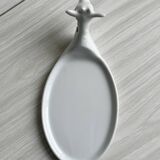 Avignon white porcelain dish in the shape of a goat.