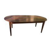 Table de ferme ovale en noyer massif