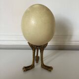 Ostrich egg on tripod base