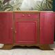 Raspberry art deco buffet