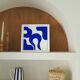 Tableau abstrait bleu majorelle