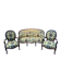 Salon Louis-Philippe – Sofa and pair of armchairs – Rosewood – Fabric f