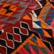 Red & Orange Oriental Kilim Runner Rug, 105x340Cm