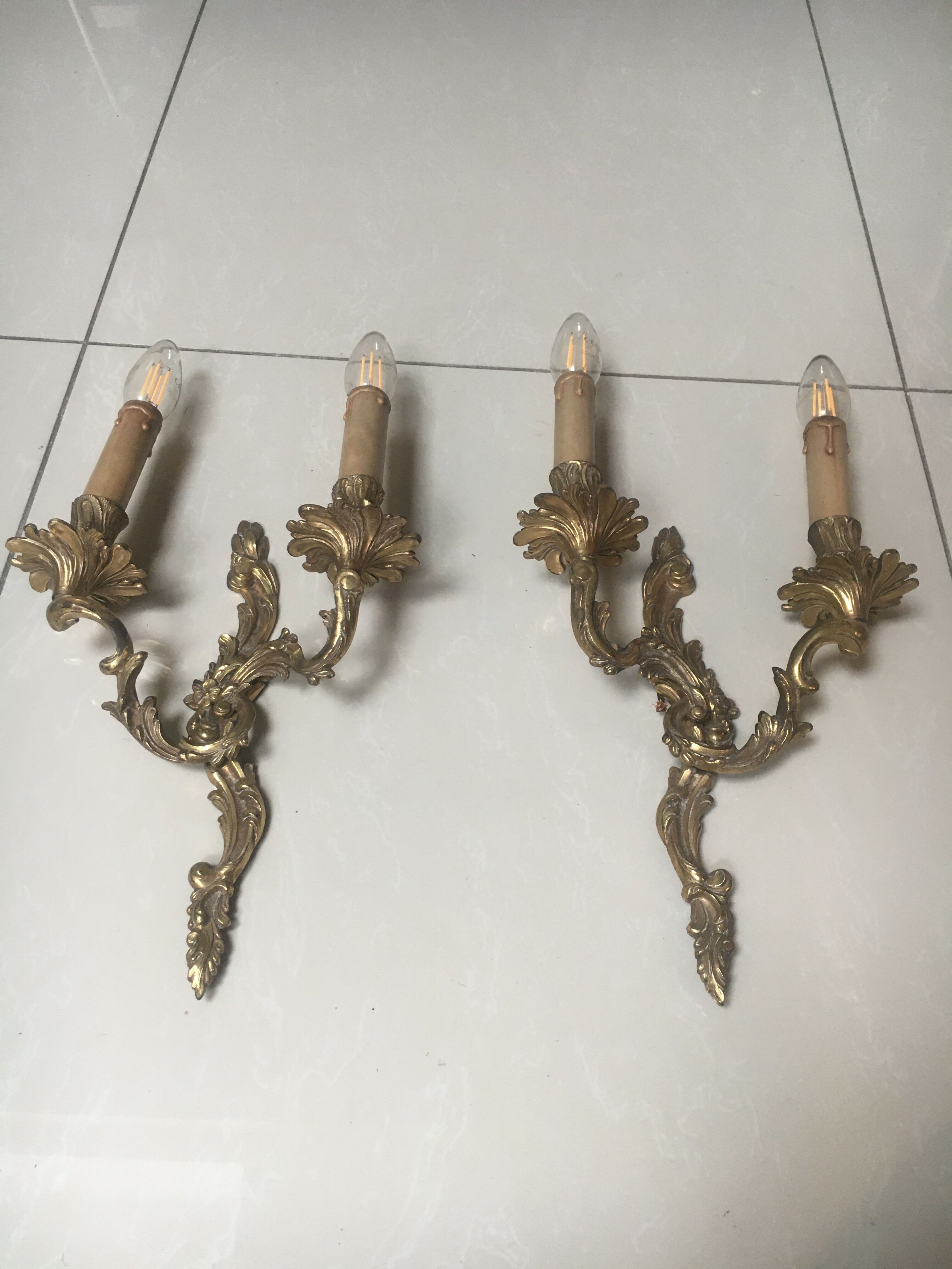 Pairs of Louis XV style wall lights