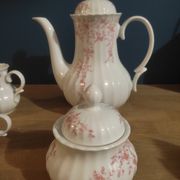 Coffee set Wunsiedel Porcelain Bavaria sugar pot cups pink Dp 1222109
