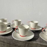 8 Limoges porcelain cups signed Vignaud