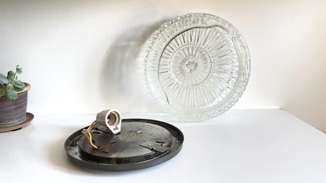 Semi-crystal ceiling lamp design german vintage