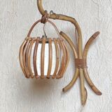 Louis Sognot vintage rattan wall lamp