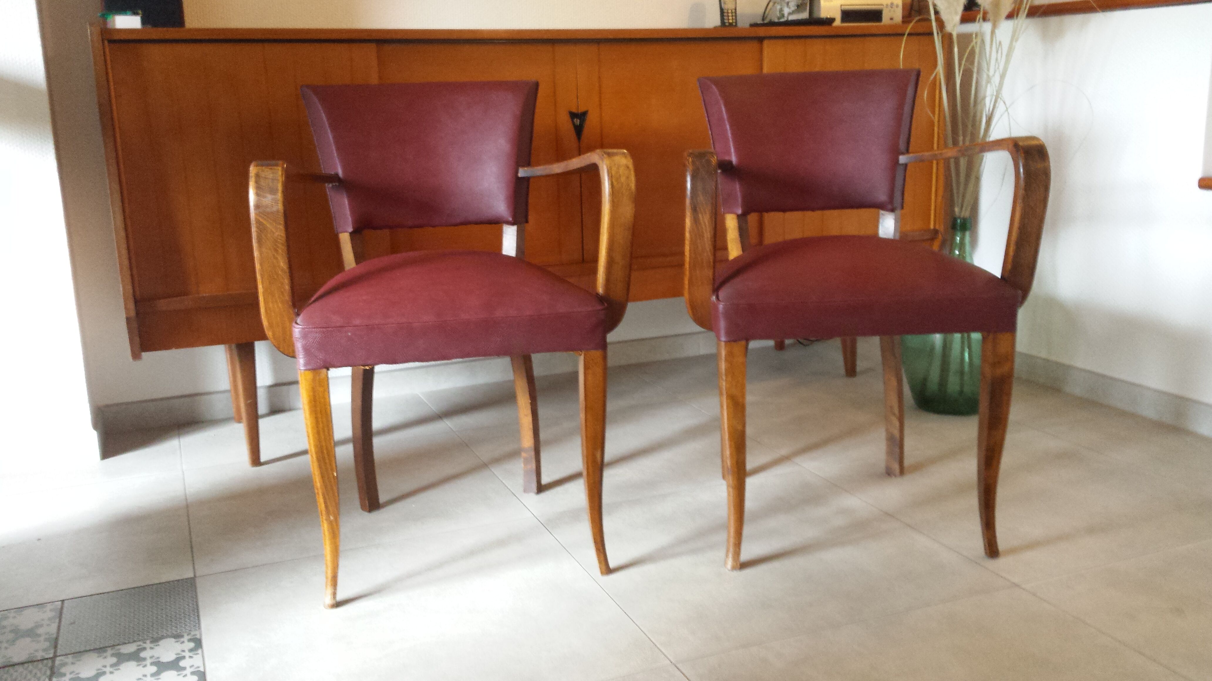 raspberry-colored bridge chairs