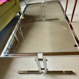 Vintage chrome and glass lounge table 1970