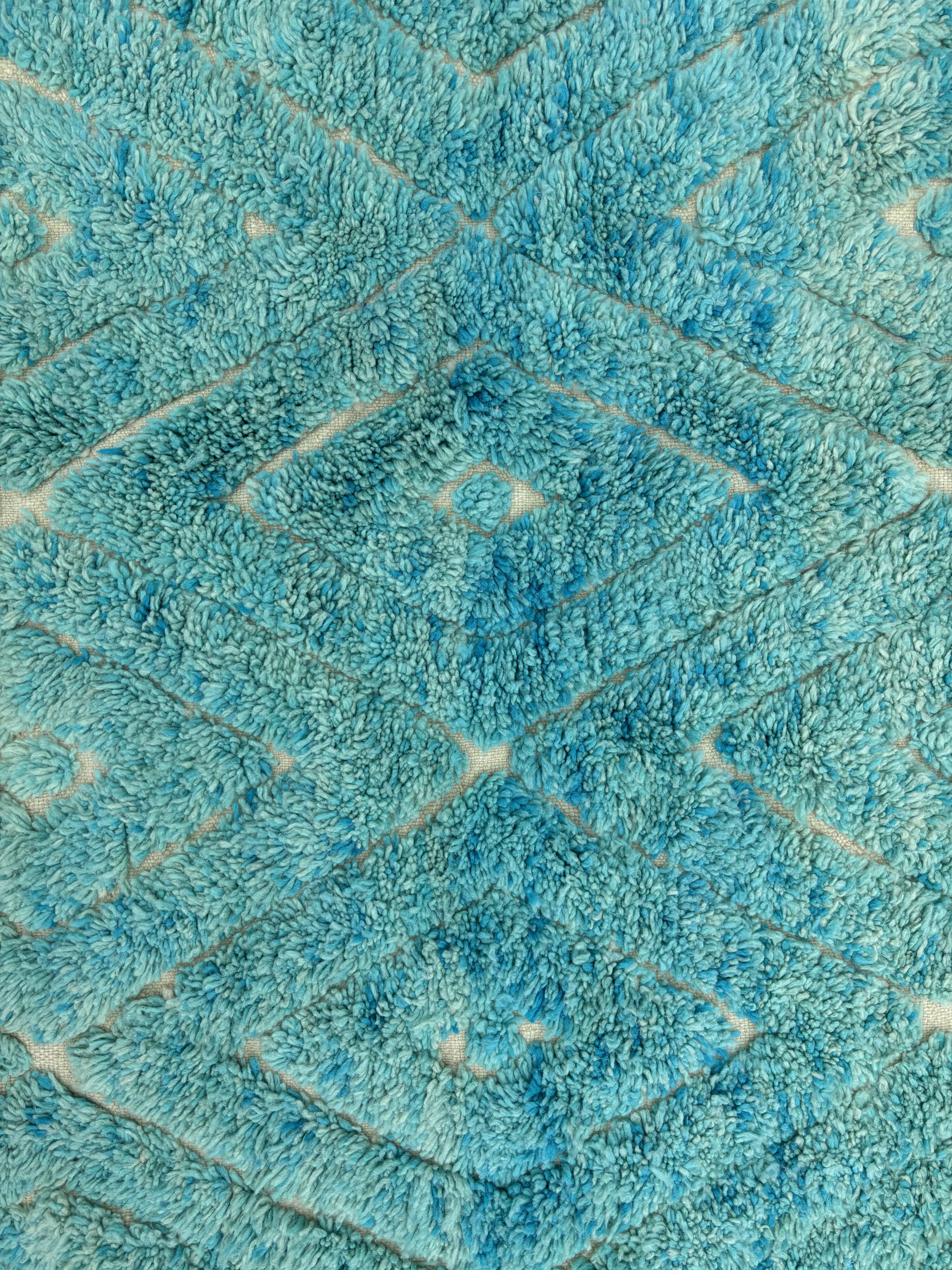 Moroccan blue Berber carpet beni ouarain