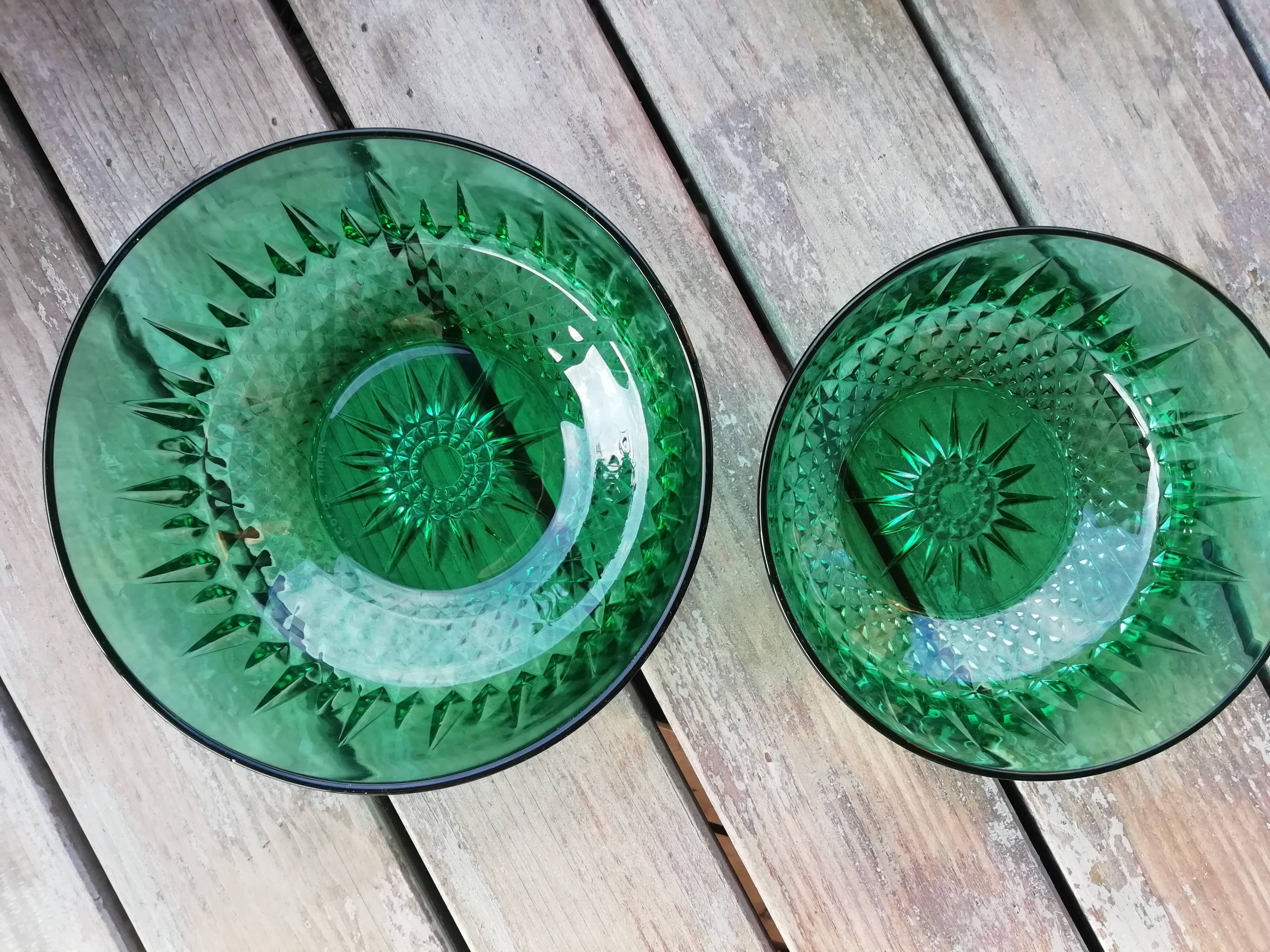 Pair Of Arcoroc Green Glass Bowls Selency