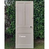 Series of 9 old communication doors, solid wood, both solid and glazed.