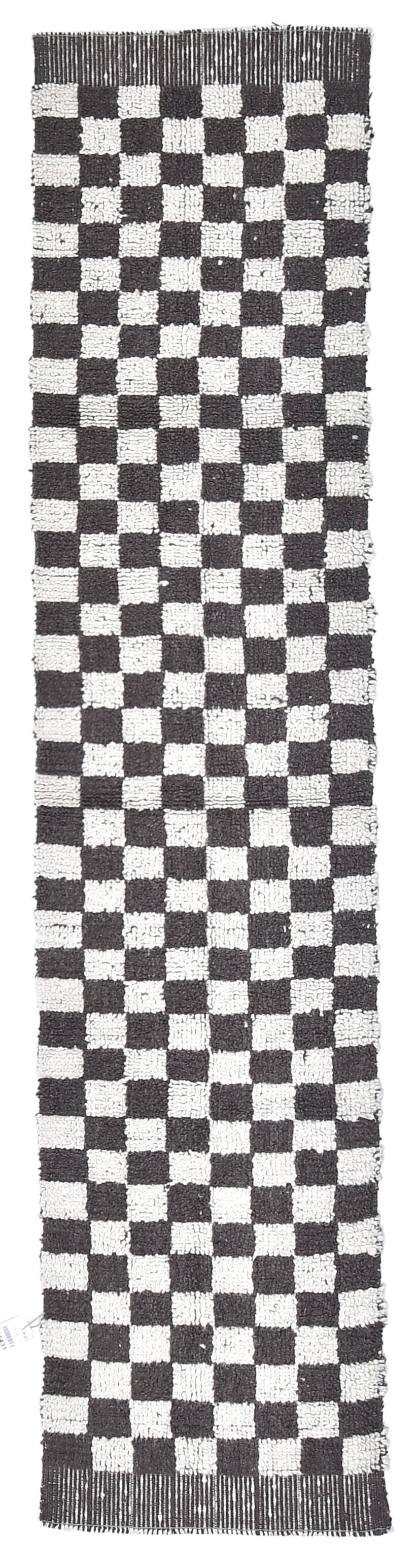 Tapis de couloir à carreaux fait main 2x10 69x308Cm SK241431