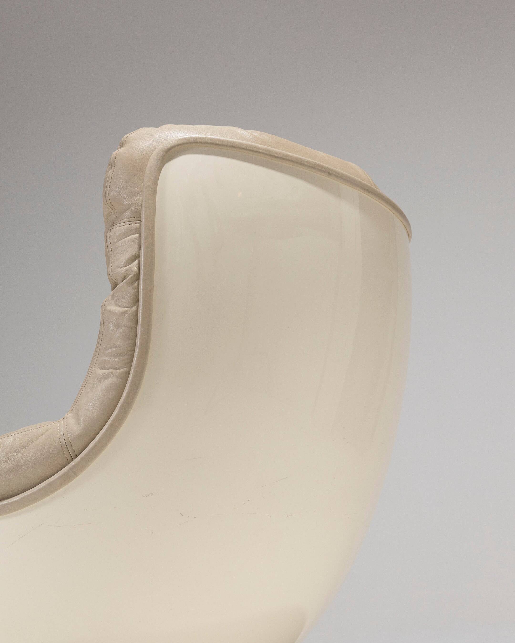 MICHEL CADESTIN KARATE LEATHER ARMCHAIR, 1970s