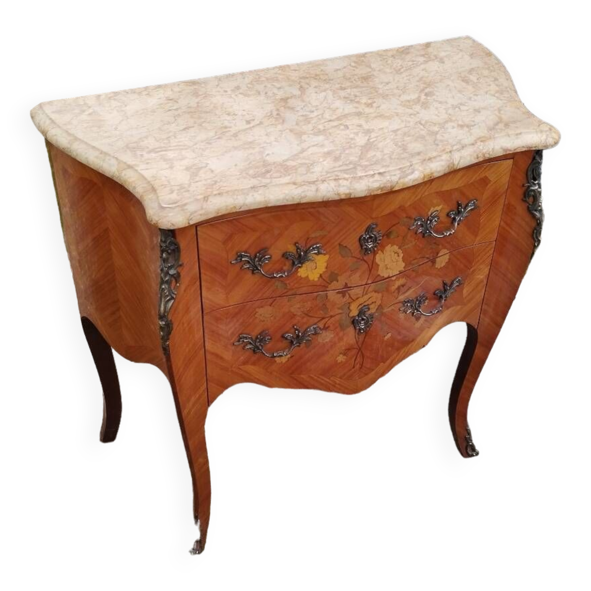 Antique Louis xvi style chest of drawers with marble top