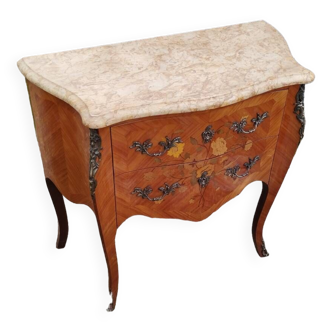 Commode ancienne style Louis XVI, plateau en marbre