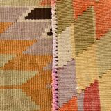 180x218Cm Geometric Style Kilim Rug, 6x7 Rugged Carpet