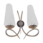 Sconce from the 1960s in brass and glass