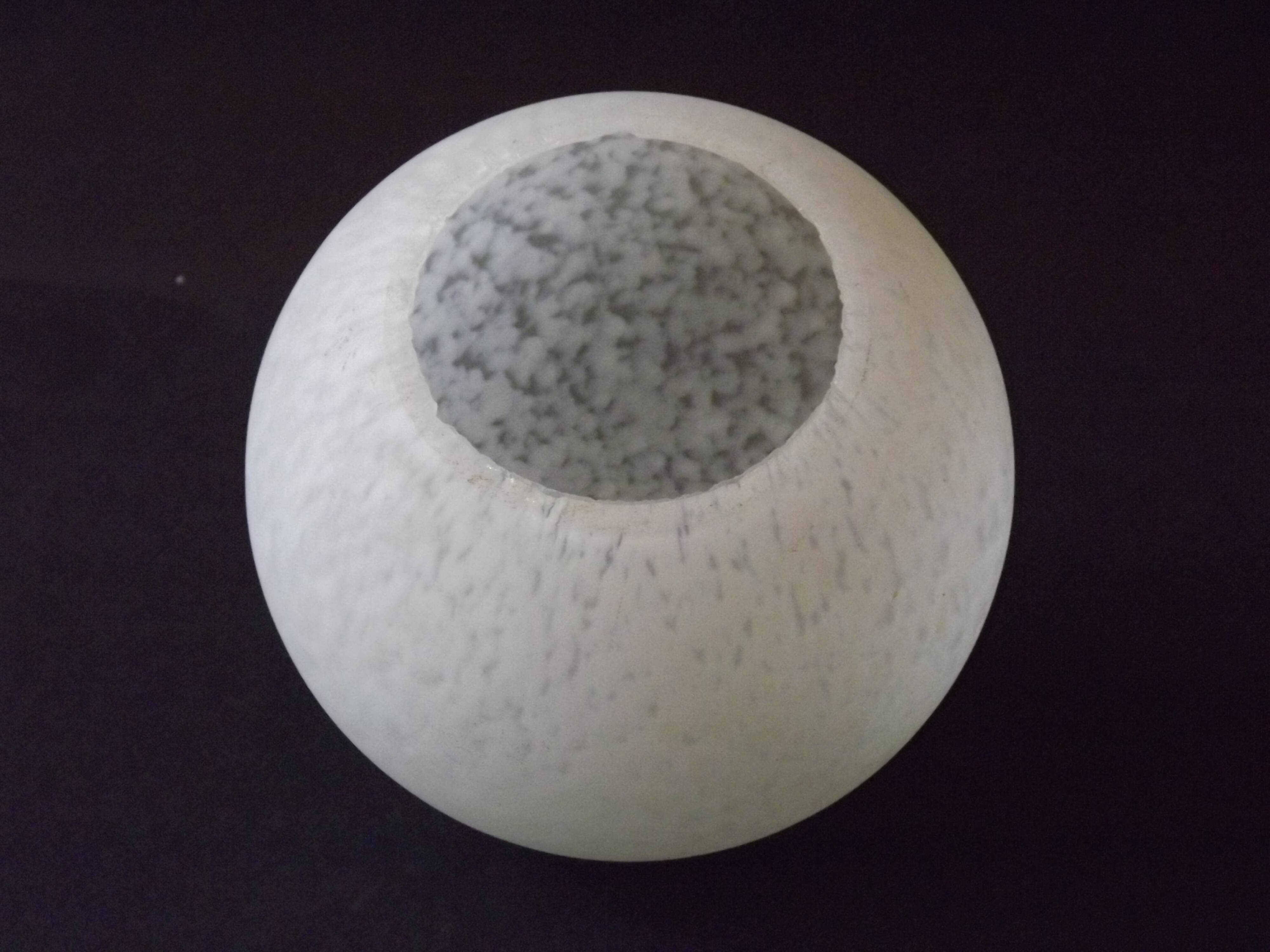 French vintage white Clichy glass ball-shaped replacement shade for lamps.