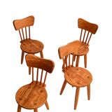 Set of 4 pine chairs by Torsten Claesson, Sweden circa 1950