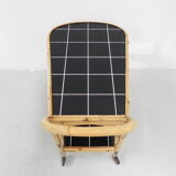 Bamboo serving trolley on castors