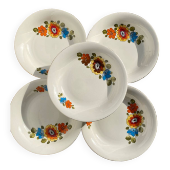 Vintage floral soup plates