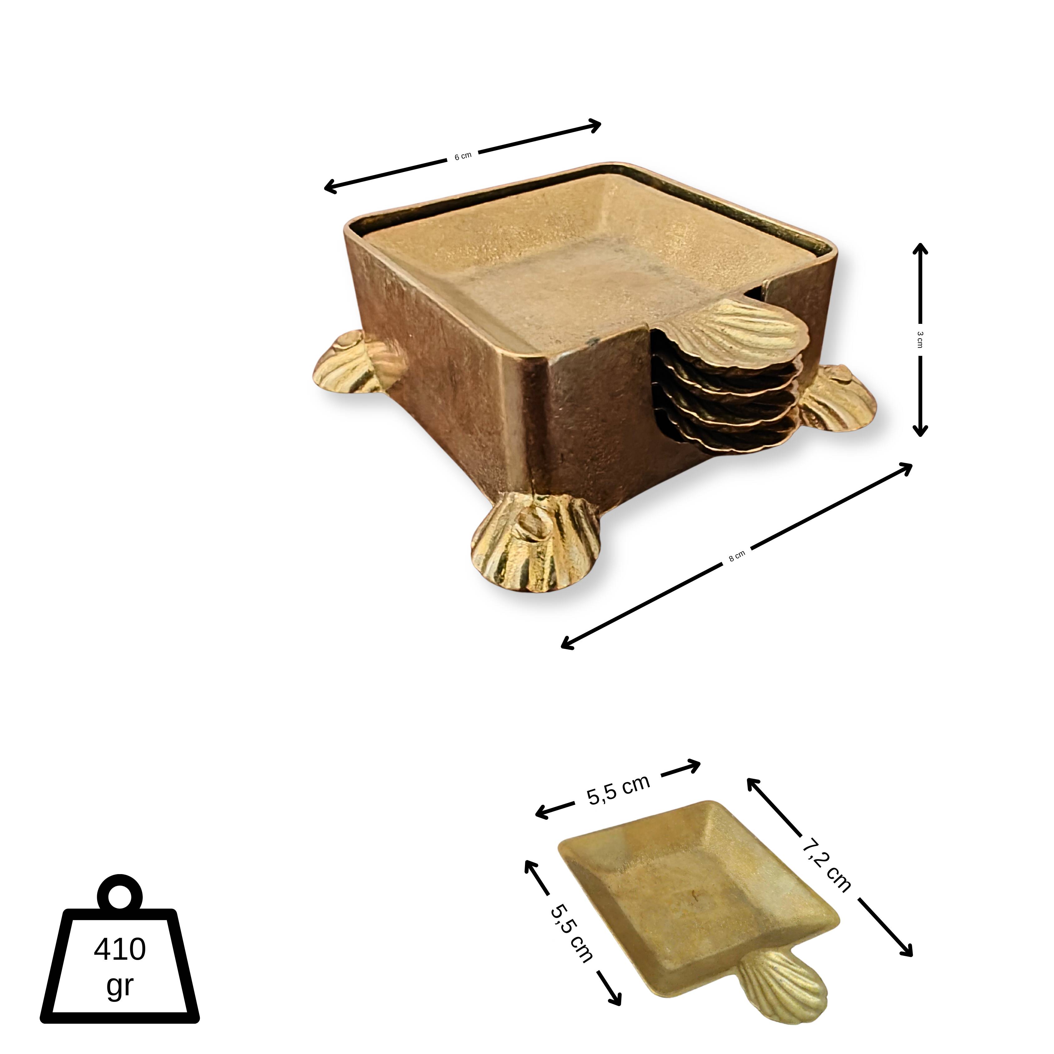 Vintage FAL brass ashtray set