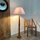 Modernist blond oak floor lamp