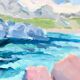 Original Swedish oil painting on panel "Coastal Scene" by D. Samuelsson