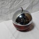 Ice bucket in the shape of an apple, chrome metal and red Bakelite, France, 70s
