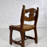 Set of 4 1950s farmhouse and country style oak chairs