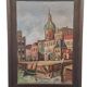 Peinture à l'huile hollandaise de J. Greeve Groothoofd à Dordrecht, début des années 1900