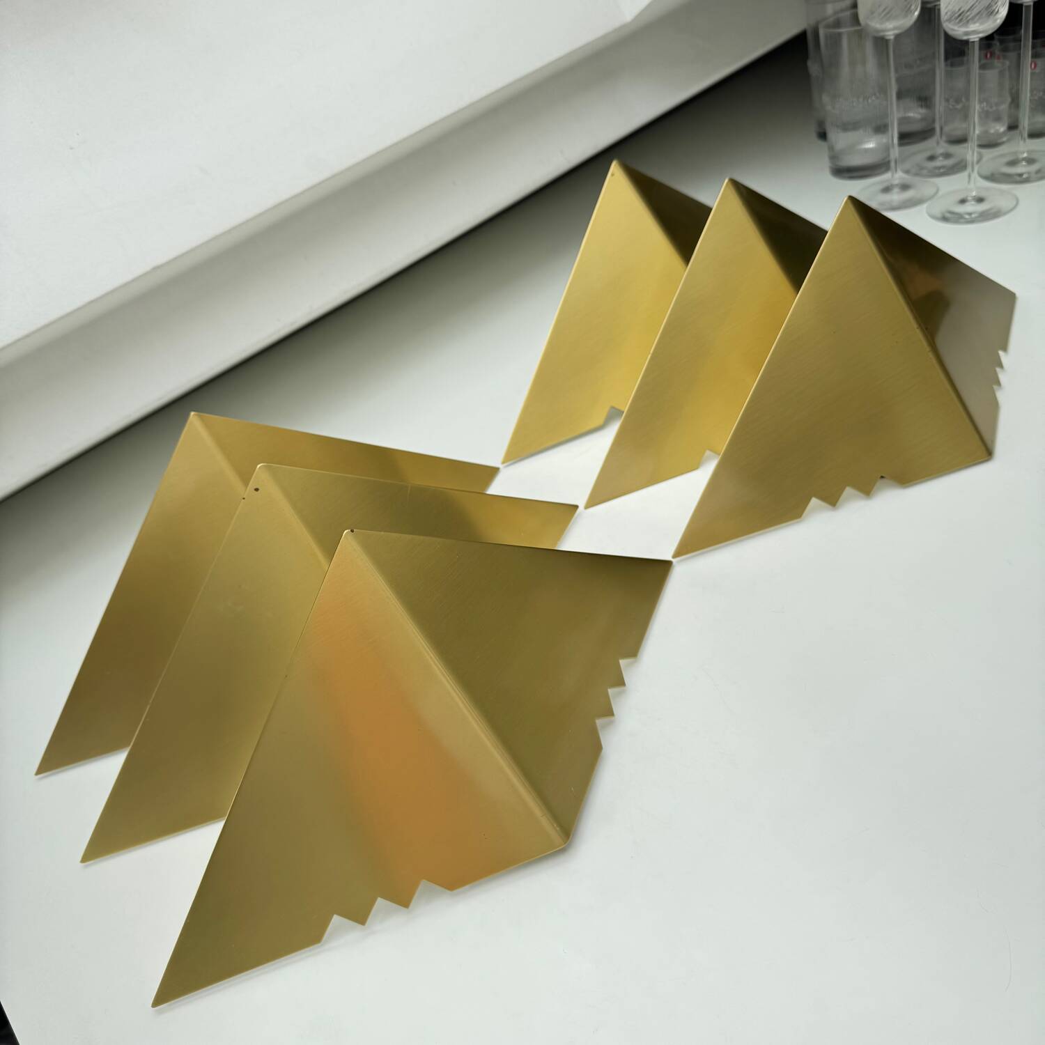 Set of 6 J.T. Kalmar Brass Wall Lamps