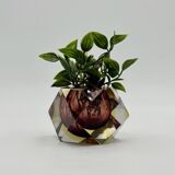 Vase géométrique en verre Sommerso de Murano, Italie, années 1970