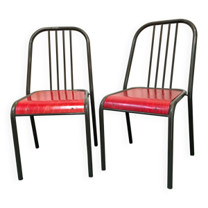 Paire chaises industrielles