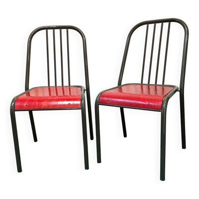 Paire chaises industrielles vintage