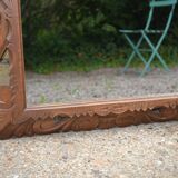 Ancien grand miroir en bois sculpté 62/93