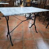 Cast iron bistro table with marble top
