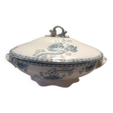 Small Sarreguemines Royat Blue Lotus Soup Tureen