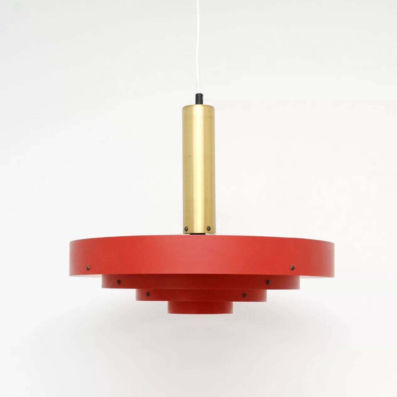 Red Scandinavian lamp, Denmark 1960s
