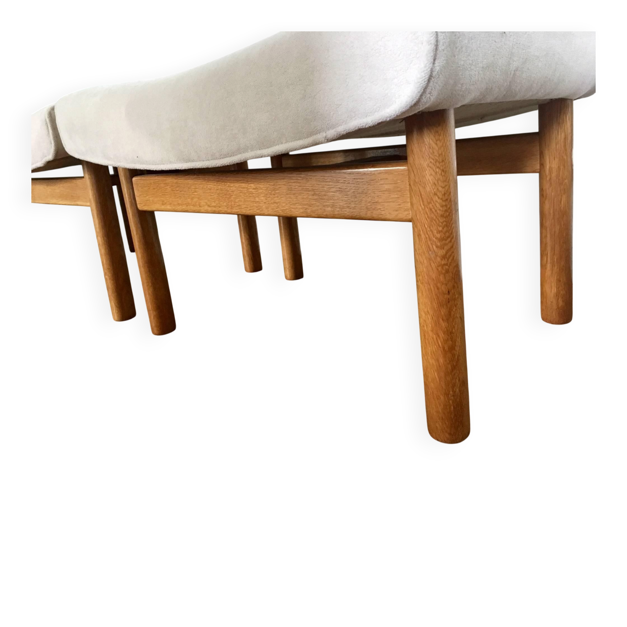 Pair of oak stools in modern Scandinavian style made by Willy Beck.