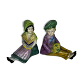 Pair of German porcelain bookends