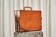 Trompe-l'Oeil magazine rack 'Actentasche' in patinated leather and canvas